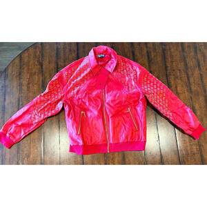 Guapi Jacket Red Limited Edition Dead Or Alive Faux Leather Rhinestone - Large